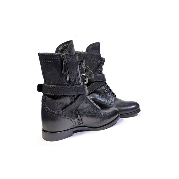 PRADA Combat Boots Black Leather Lace Up Boots Size 36 | 6 *PRIMO* - Picture 7 of 11